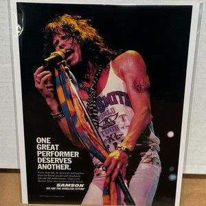 Steven Tyler of Aerosmith - Samson Mics - 1993 Print Advertisement